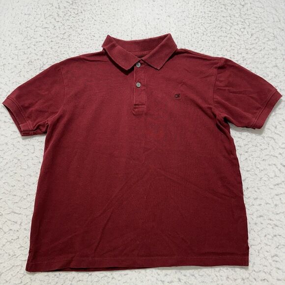 Calvin Klein Other - Calvin Klein Jeans Youth Medium (10/12) Short Sleeve Burgundy Red Polo Shirt